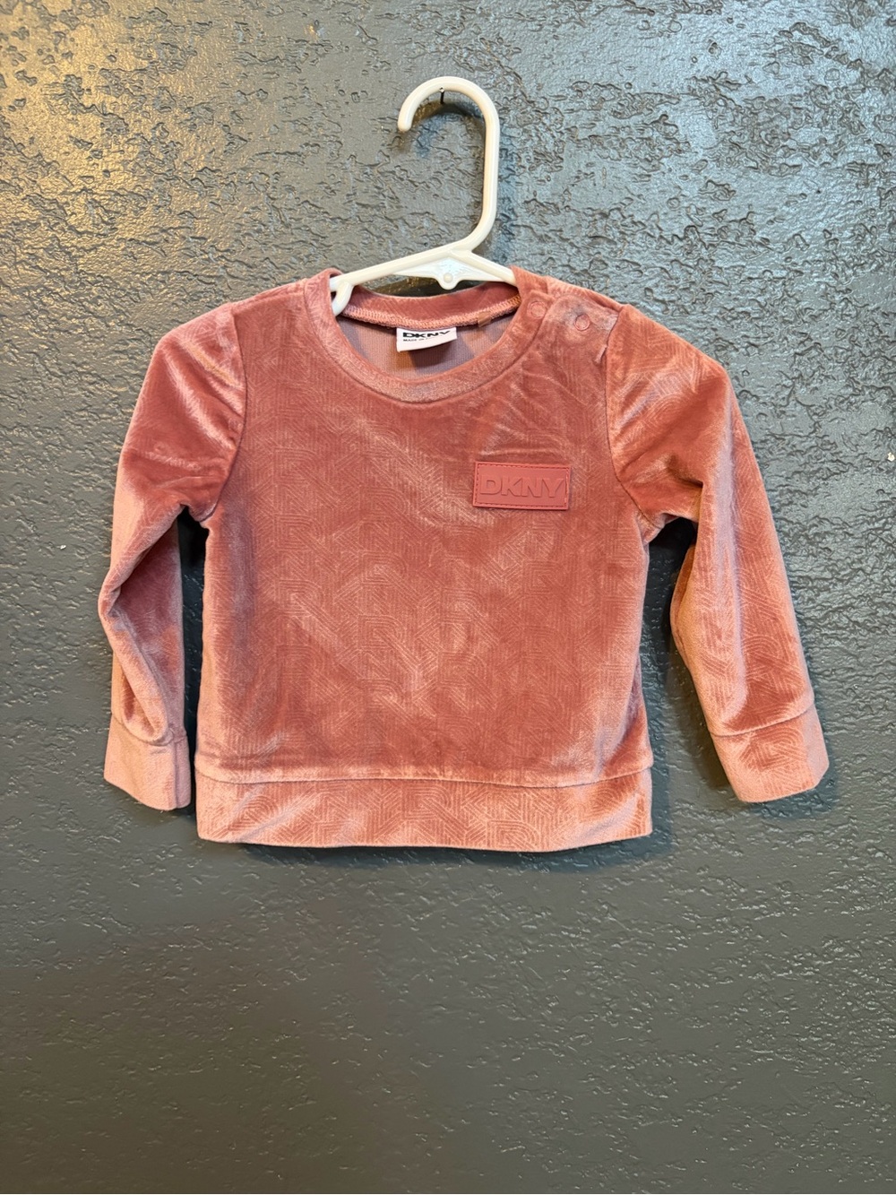 DKNY Velvet Pullover Top in Rose